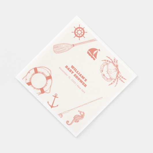 ニュートラモダンル魚釣りボーイ赤ちゃんシャワー スタンダードランチョンナプキン (角)