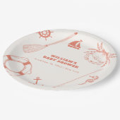 ニュートラモダンル魚釣りボーイ赤ちゃんシャワー ペーパープレート (アングル)