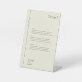 ニュートラモダンル・ミニマ結婚リストのメニュー 台座サイン (正面)