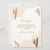 ニュートラモダンルBoho Cactus赤ちゃんシャワー サンキューカード (正面)