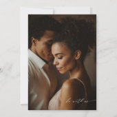 ニュートラモダンルMochaフォト結婚式招待状 招待状 (裏面)