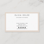 ニュートラユニークルクリームミニマルモダンラストボホトレンディー 名刺 (裏面)