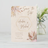 ニュートラルおよびフローラ日付の保存招待状 招待状 (スタンド正面)