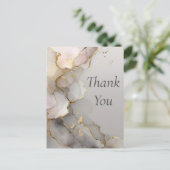 ニュートラルおよび金ゴールド大理石サンキューカード ポストカード (スタンド正面)