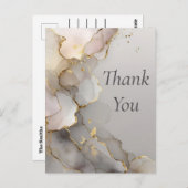 ニュートラルおよび金ゴールド大理石サンキューカード ポストカード (正面/裏面)