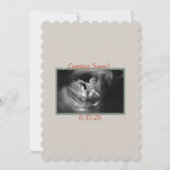 ニュートラルお洒落ウッドランド生き物ベビーシャワー 招待状 (裏面)