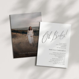 ニュートラルお洒落オベビー!フォトベビーシャワー 招待状