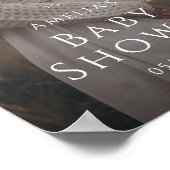 ニュートラルお洒落フォトウェルカムベビーシャワーのサイン ポスター (角)