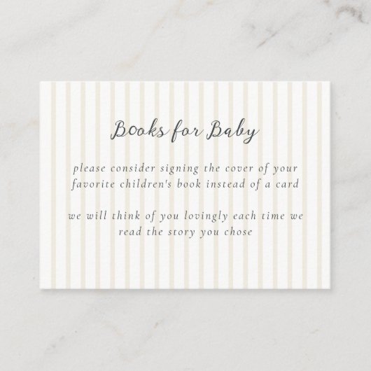 ニュートラルお洒落ベビーシャワーベビー用ブック エンクロージャーカード (正面)