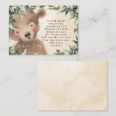 ニュートラルかわいいクマの本ベビーリクエストカード エンクロージャーカード (正面/裏面)