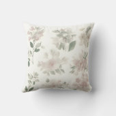 ニュートラルかわいらしかすんだ白い花の花模様バイアヴァ クッション (裏面)