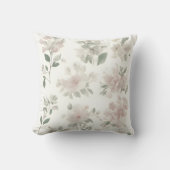 ニュートラルかわいらしかすんだ白い花の花模様バイアヴァ クッション (正面)