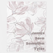 ニュートラルかわいらしカラーフローラファミリメンバフリース フリースブランケット (正面)