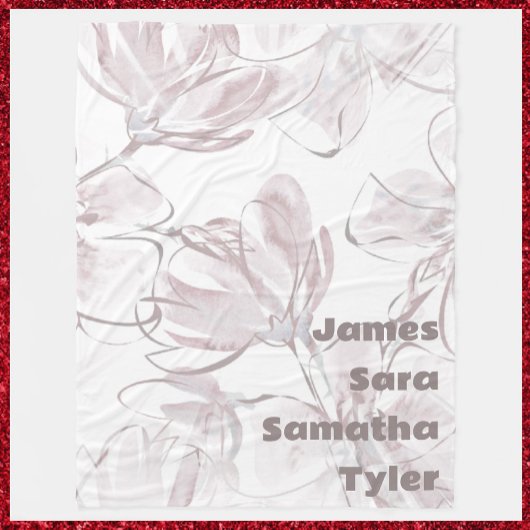 ニュートラルかわいらしカラーフローラファミリメンバフリース フリースブランケット