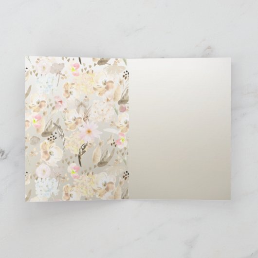 ニュートラルかわいらしクリームピンクフローラ カード (内部)