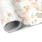 ニュートラルかわいらしクリームピンクフローラ ラッピングペーパー (ロールコーナー)