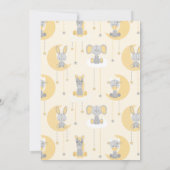 ニュートラルきらめく小さな星の動物の赤ちゃんシャワー 招待状 (裏面)