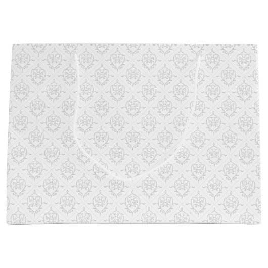 ニュートラルつる植物デコハート パターン（の模様が）ある ラージペーパーバッグ (正面)