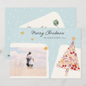 ニュートラルでスタイリッシュなホリデーウィッシュ フォト クリスマスカード (正面/裏面)
