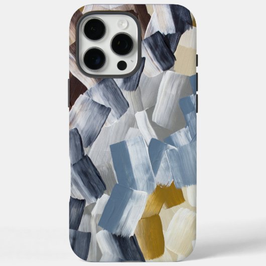 ニュートラルとアースカラーの抽象的なブラシストローク Case-Mate iPhoneケース (裏面)