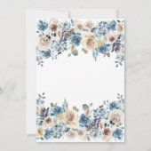 ニュートラルとブルーのフローラ | ブライダルブランチ 招待状 (裏面)