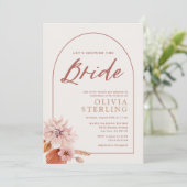 ニュートラルとミュートピンクの花のシャワー　花嫁を祝福 招待状 (スタンド正面)