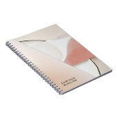 ニュートラルなアースカラーのモダンアブストラクト ノートブック (右側)