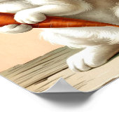 ニュートラルなイースターバニー&ニンジンアート ポスター (角)