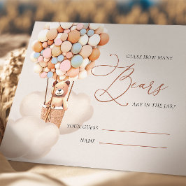 ニュートラルなクマの気球はクマの数を推測チケット エンクロージャーカード