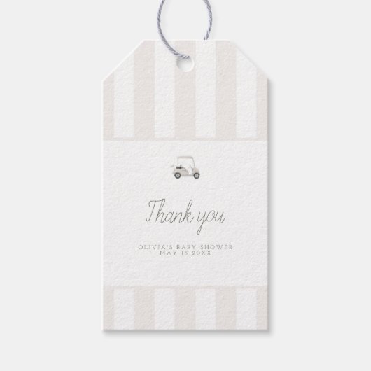 ニュートラルなゴルフカートの長方形の好意タグ ギフトタグ (正面)