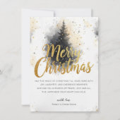 ニュートラルなゴールドの水彩画のクリスマスカード 招待状 (正面)