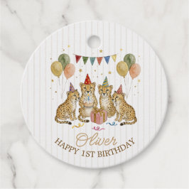 ニュートラルなサファリテーマの1歳の誕生日お礼 フェイバータグ
