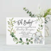 ニュートラルなサファリ動物ベビーシャワー招待状 招待状 (スタンド正面)