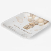 ニュートラルなテディベア性別の暴露 ペーパープレート (傾斜あり)