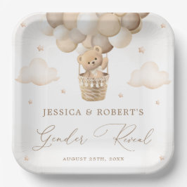 ニュートラルなテディベア性別の暴露 ペーパープレート