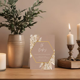 ニュートラルなトーンのボーホパンパスシャワー招待状 招待状