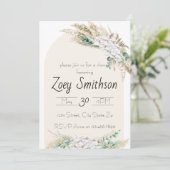 ニュートラルなトーンのボーホーシャワー招待状 招待状 (スタンド正面)