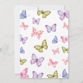 ニュートラルなバタフライベビーシャワー 招待状 (裏面)