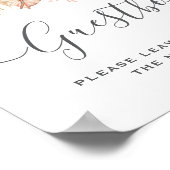 ニュートラルなパームとパンパス フラワー デコ ウェディング ポスター (角)