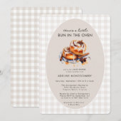 ニュートラルなベイビーシャワー (赤ちゃんがもうすぐ生まれるよ!) 招待状 (正面/裏面)