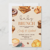 ニュートラルなベイビーブランシュ招待状 朝食テーマ 招待状 (正面)