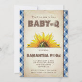 ニュートラルなベイビーQベイビーシャワー、BBQベイビーQ招待状 招待状 (正面)