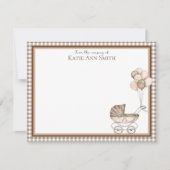 ニュートラルなベビーシャワーの感謝を伝えるカード ノートカード (正面)