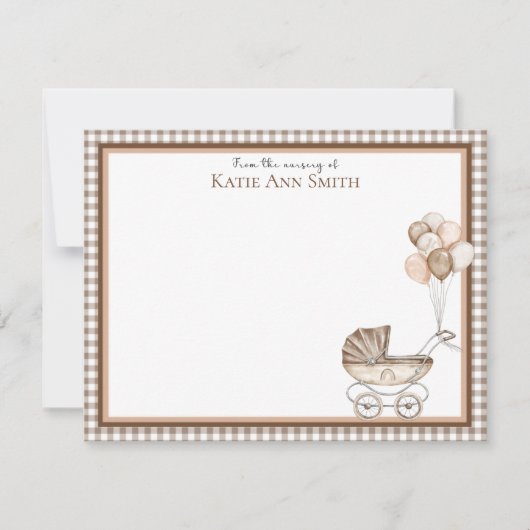 ニュートラルなベビーシャワーの感謝を伝えるカード ノートカード (正面)