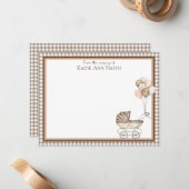 ニュートラルなベビーシャワーの感謝を伝えるカード ノートカード (正面/裏面インサイチュ)