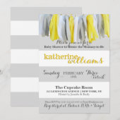 ニュートラルなベビーシャワー招待タッセルガーランド 招待状 (正面/裏面)