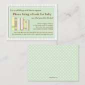 ニュートラルなベビーシャワー ブック挿入リクエスト カード ミント (正面/裏面)