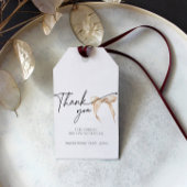ニュートラルなボウ タイング・ザ・ノット ブライダルシャワーのお礼 ギフトタグ