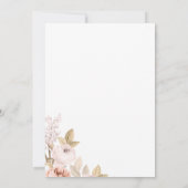 ニュートラルなボヘミアンピンクブラウンのラスティックフラワーの結婚式 招待状 (裏面)