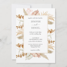 ニュートラルなヤシとパンパス フラワー デコ ウェディング